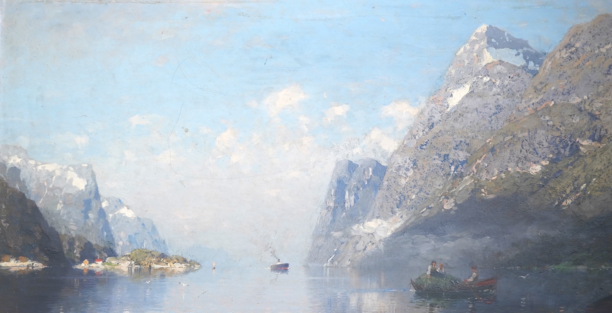 Georg Anton Rasmussen, Norwegian 1842-1914, A pair of Norwegian Fjord views